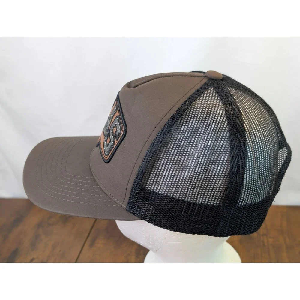 Black Eagle by Ace Cap Texas Longhorn Trucker Hat Snapback Brown Mesh Cap Vtg...